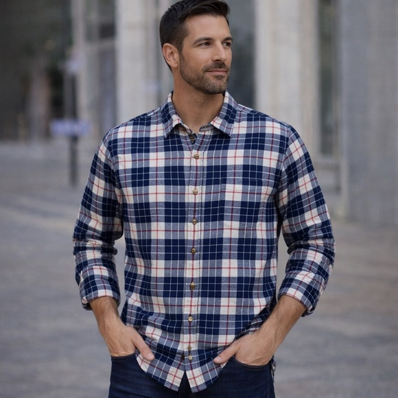J. Crew Other - J.Crew Men's Blue Plaid Flannel Shirt